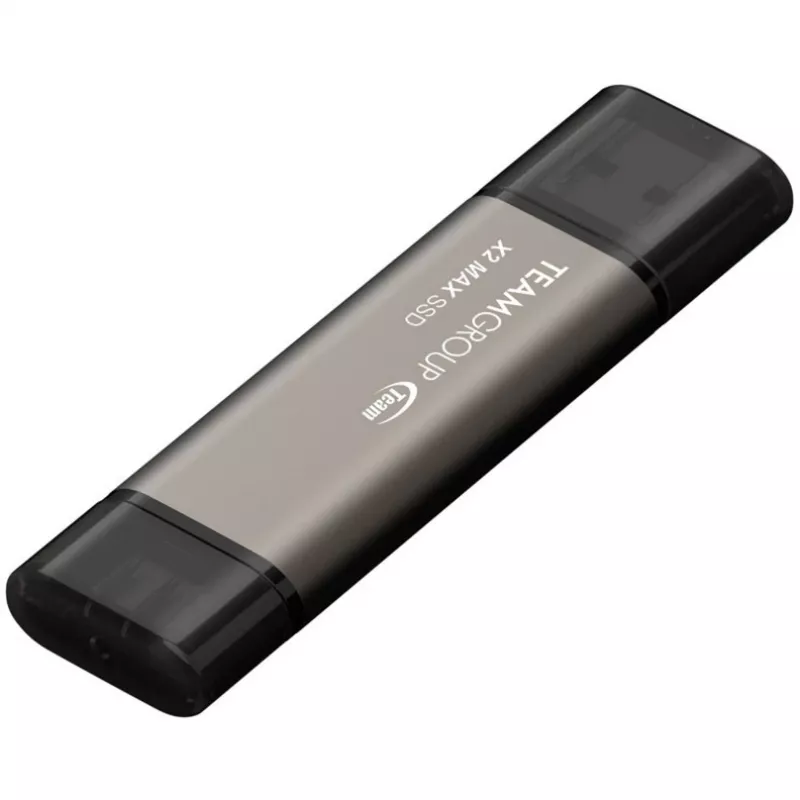 TeamGroup X2 MAX chiavetta USB dual USB-A/USB-C da 1 TB, USB 3.2 Gen 2, titanio/nera