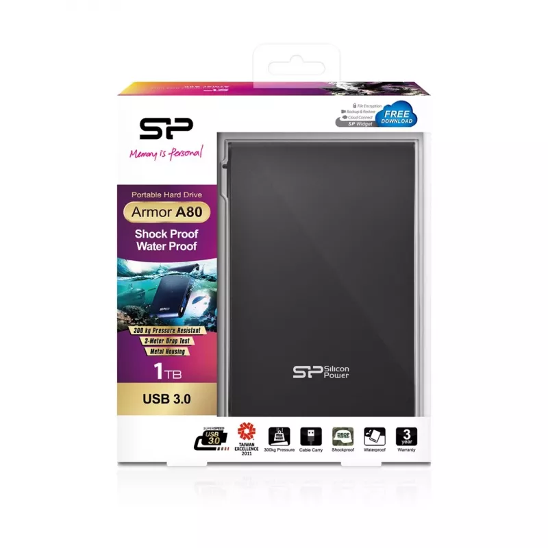 Disco fisso esterno Silicon Power 1 TB USB 3.2 Gen 1 Armor A80