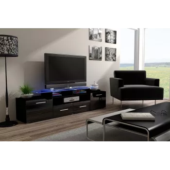 Mobile TV Cama EVORA 200 nero/nero lucido