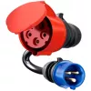 Adattatore go-e Gemini flex 22 kW su CEE blu 16 A – nero – dritto – dritto – IP55 – 22 kW – 16 A