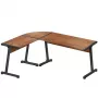 Scrivania angolare in legno mark adler Leader 5.5 WN – truciolare, telaio in acciaio, 1470×1120×740 mm