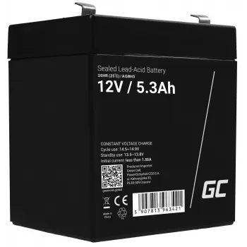 Green Cell AGM45 batteria per UPS, piombo-acido sigillata (VRLA), 12 V, 5,3 Ah
