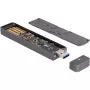 Delock - case per memoria - case esterno per SSD M.2 NVME PCIe o SSD SATA con connettore maschio USB 10 Gbps Type-A - M.2 - scheda M.2 NVMe / SATA 6Gb/s - USB