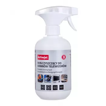 Spray detergente per dispositivi ActiveJet AOC-028 500 ml — per schermi LCD/LED/plasma, flacone spray