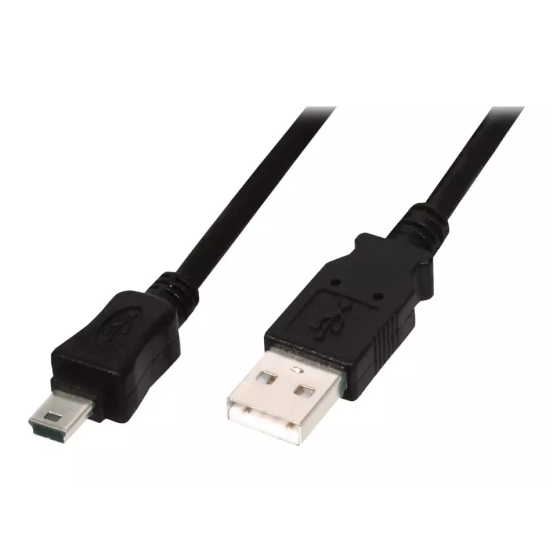 Digitus ASSMANN - cavo USB - USB Type-A, 4 poli (M) - Mini-USB, Type-B (M) - 1 m (USB / Hi-Speed USB) - stampato - nero (AK-300108-010-S)