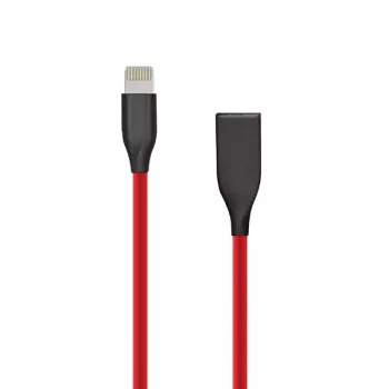 Cavo in silicone USB- Lightning, 1m (rosso)