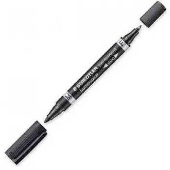 Pennarello indelebile Staedtler Lumocolor Duo punta fine/tonda nero