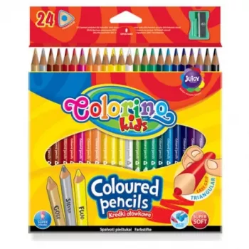 Matite colorate triangolari Colorino Kids 24 colori (con temperino)