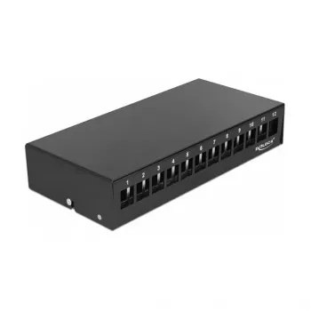 Patch panel DeLOCK keystone 12 porte nero