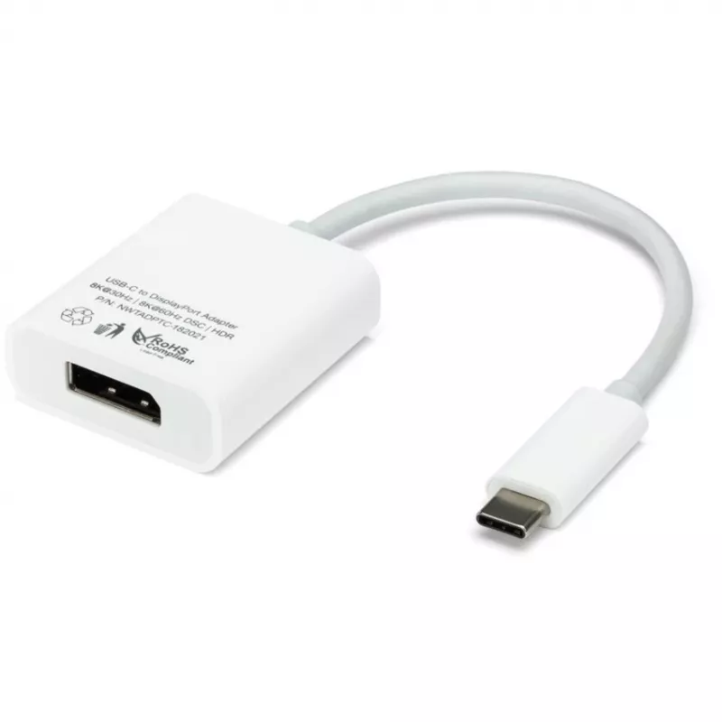 Adattatore USB, connettore maschio USB-C > connettore femmina DisplayPort (bianco, 11 cm)