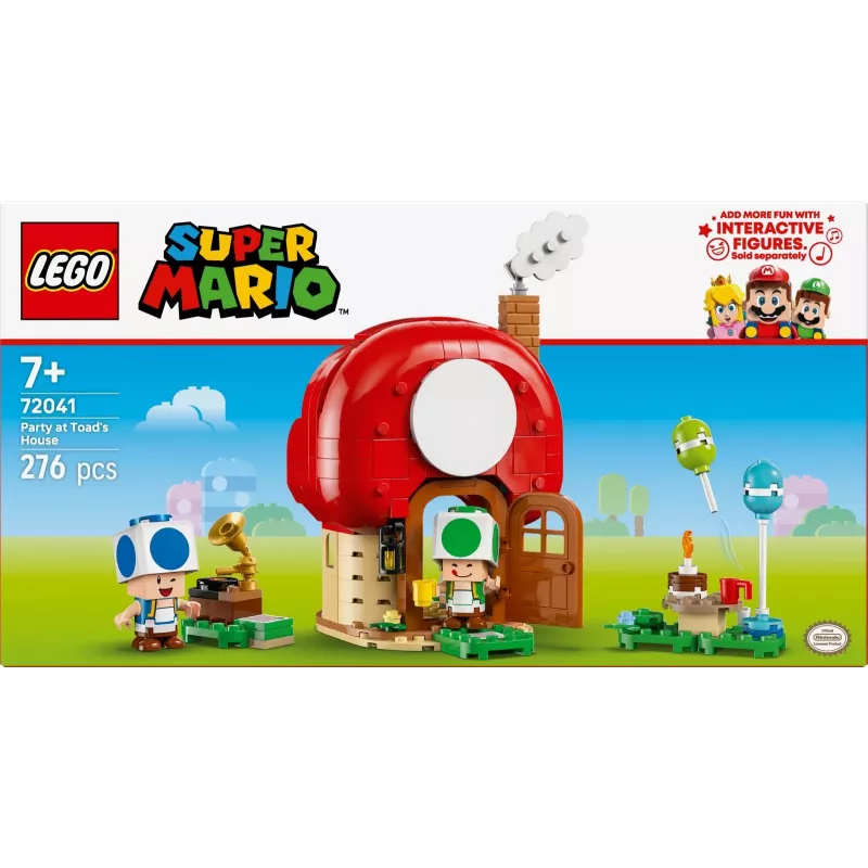 Set LEGO Super Mario Party im Toad-Haus 72041 con funzioni di gioco interattive