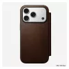 Custodia folio in pelle per smartphone Nomad Modern Leather Folio per iPhone 17 Pro – marrone, per 6,3 pollici (16 cm), 4 scomparti per carte