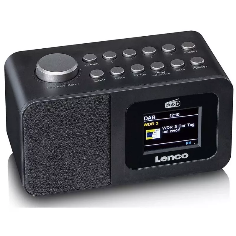 Lenco CR-625BK radiosveglia DAB+/FM con Bluetooth e ricarica wireless, nero