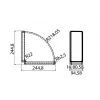 Faber Curve CRO 90 – Curva a 90° per canale di scarico rettangolare 220 x 90 mm