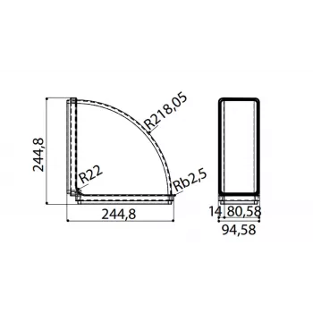 Faber Curve CRO 90 – Curva a 90° per canale di scarico rettangolare 220 x 90 mm