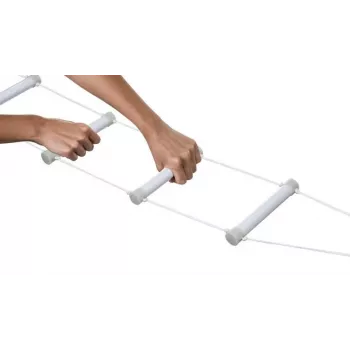 Scala da letto riabilitativa Qmed DRQM3G0AAXXXP, 4 gradini, polietilene, portata massima 90 kg, fluorescente, larghezza pioli 25 cm