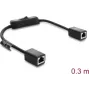 Cavo DELOCK RJ45 Cat.6 F/UTP 0,3 m con interruttore inline, blu su blu