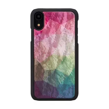 Custodia per smartphone iKins per iPhone XR — design fiori d'acqua, nero