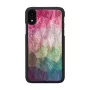 Custodia per smartphone iKins per iPhone XR — design fiori d'acqua, nero