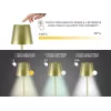 Beper P201UTP116 lampada da tavolo LED ricaricabile, 1,5 W, interruttore touch, dimmerabile, adattatore per bottiglia da 33 mm, resistente all'acqua, oro