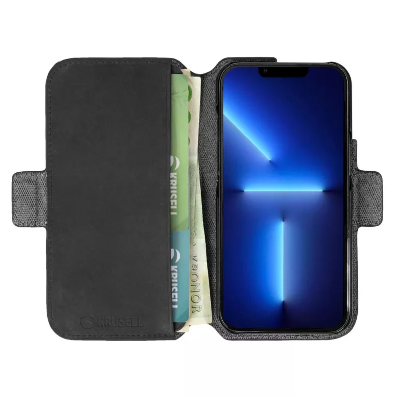 Custodia portafoglio Krusell 62396 per iPhone 13 Pro Max 17 cm nero