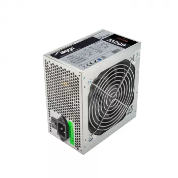 Akyga Basic AK-B1-600 alimentatore ATX 600 W, ventola 120 mm, PFC passivo, grigio