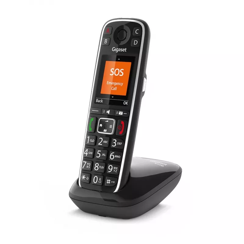 Telefono analogico/DECT Gigaset E720 con identificazione del chiamante nero
