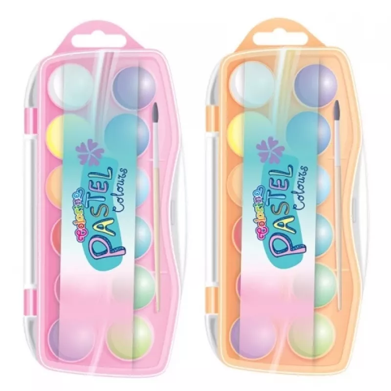 Set acquerello colorino 85443PTR — 12 colori, palette compatta, per scuola e hobby