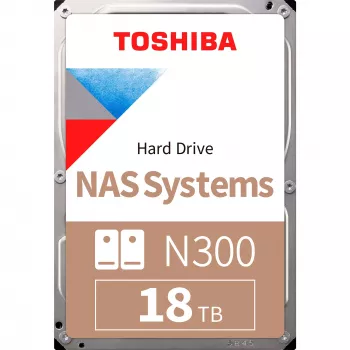Toshiba N300 NAS - Disco rigido - 18 TB - interno - 3.5 (8.9 cm) - SATA 6Gb/s - 7200 giri/min - Buffer: 512 MB