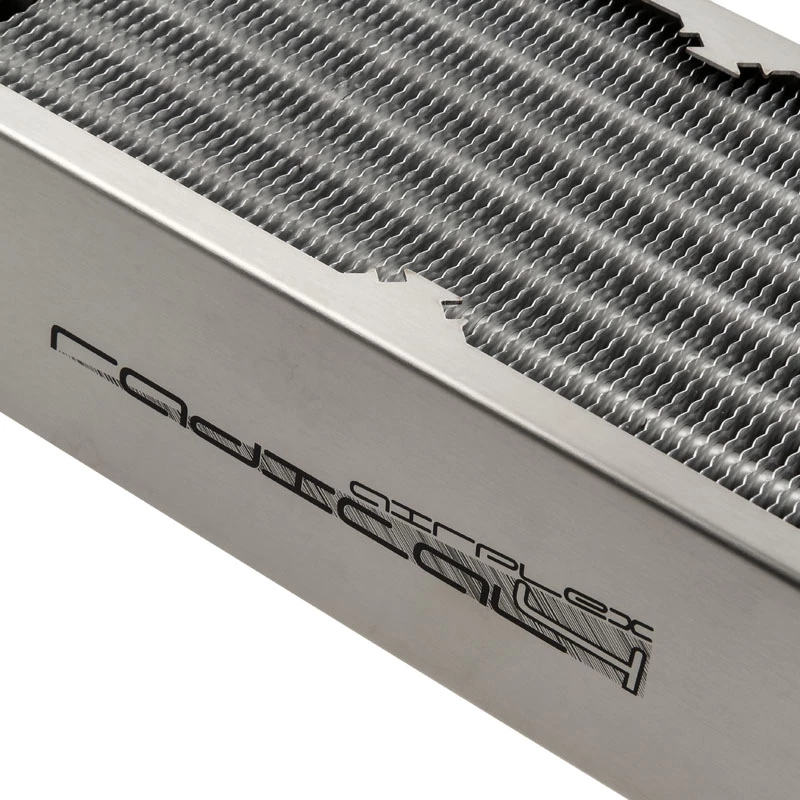 Radiatore Aqua-Computer airplex radical 4/480 — alluminio/rame/acciaio inox, 520×140×73 mm