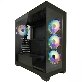 LC-Power Case MidiTower 715B nero USB3.2/Audio senza alimentatore SEAMLESS_X (LC-715B-ON)