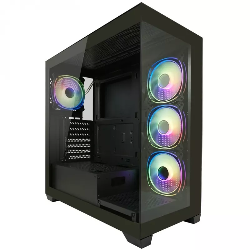 LC-Power Case MidiTower 715B nero USB3.2/Audio senza alimentatore SEAMLESS_X (LC-715B-ON)