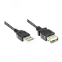 Prolunga USB 2.0 connettore maschio A a connettore femmina A, nero, 15 cm, Good Connections® (2511-OF01S)