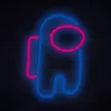 Lampada decorativa neon LED MANTA SNL27BLT Style Neon Lights ASTRONAUT, lampada LED da tavolo e parete pronta all'uso