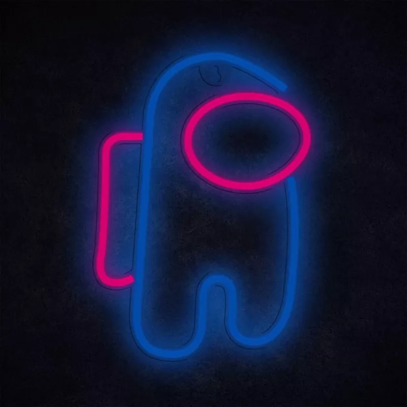 Lampada decorativa neon LED MANTA SNL27BLT Style Neon Lights ASTRONAUT, lampada LED da tavolo e parete pronta all'uso