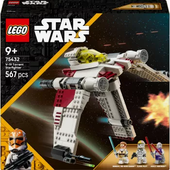 Set da costruzione LEGO Star Wars V-19 Torrent Fighter 75432 — 567 pezzi, 3 minifigure, modello da esposizione e gioco