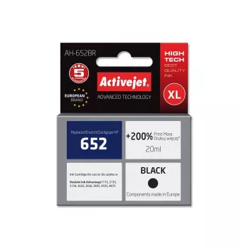 Cartuccia d'inchiostro ActiveJet AH-652BR compatibile per HP, inchiostro nero pigmentato, 20 ml, resa alta (XL)