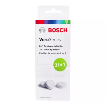 Pastiglie detergenti Bosch TCZ8001A — bianco, confezione da 10, pastiglie detergenti per elettrodomestici