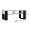 Piano tavolino e shop MODERN 2P BIEL CZ — piano rettangolare bianco, 2 gambe