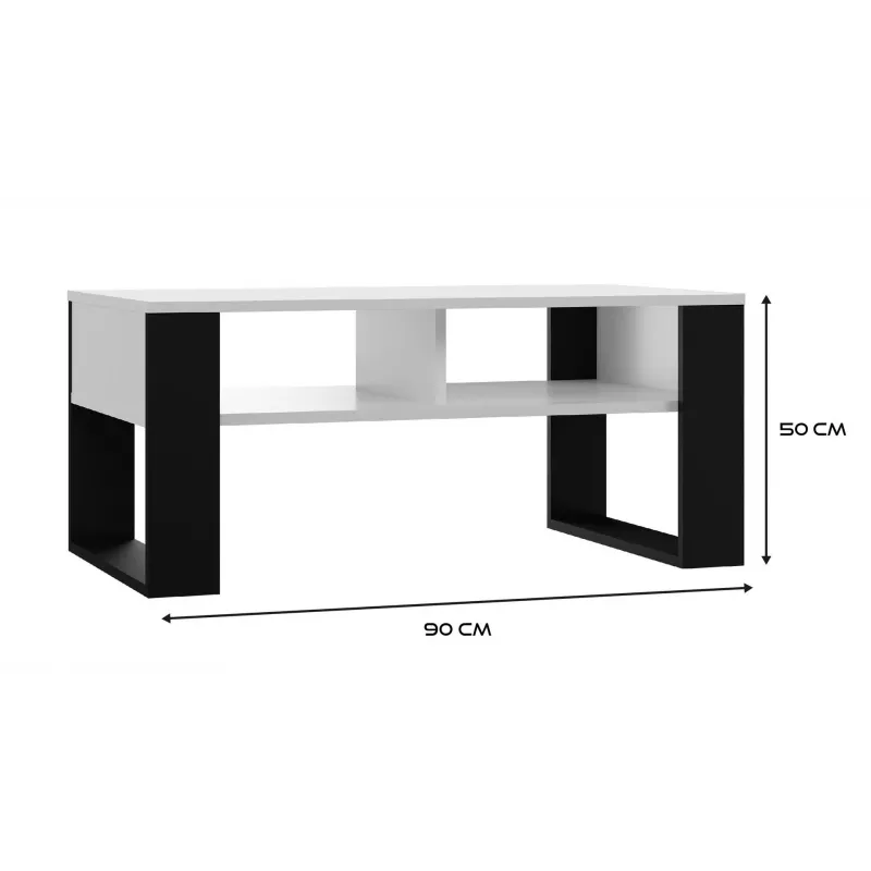 Piano tavolino e shop MODERN 2P BIEL CZ — piano rettangolare bianco, 2 gambe
