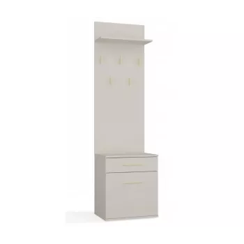 Appendiabiti top e shop DUO, colore cashmere, truciolare, 5 ganci, 1 cassetto, 35×50×57 cm