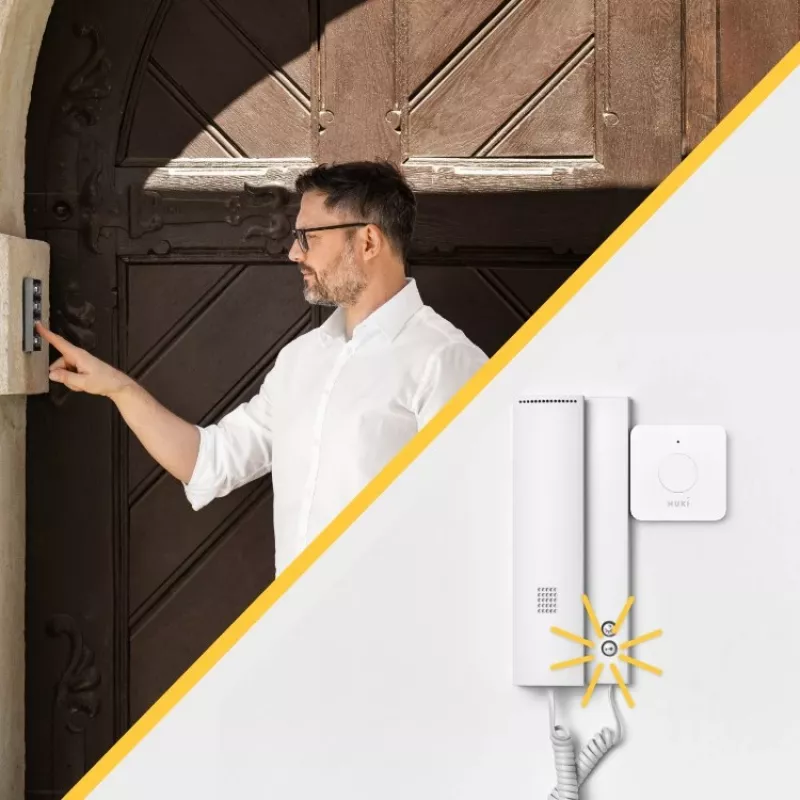 Button NUKI Opener bianco 70×22×70 mm, Bluetooth 5.0, compatibile con NUKI
