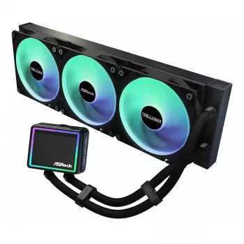 Dissipatore CPU ASRock Challenger 360 Digital ARGB Nero — AIO liquido 360 mm, illuminazione ARGB, ventole montate sul radiatore