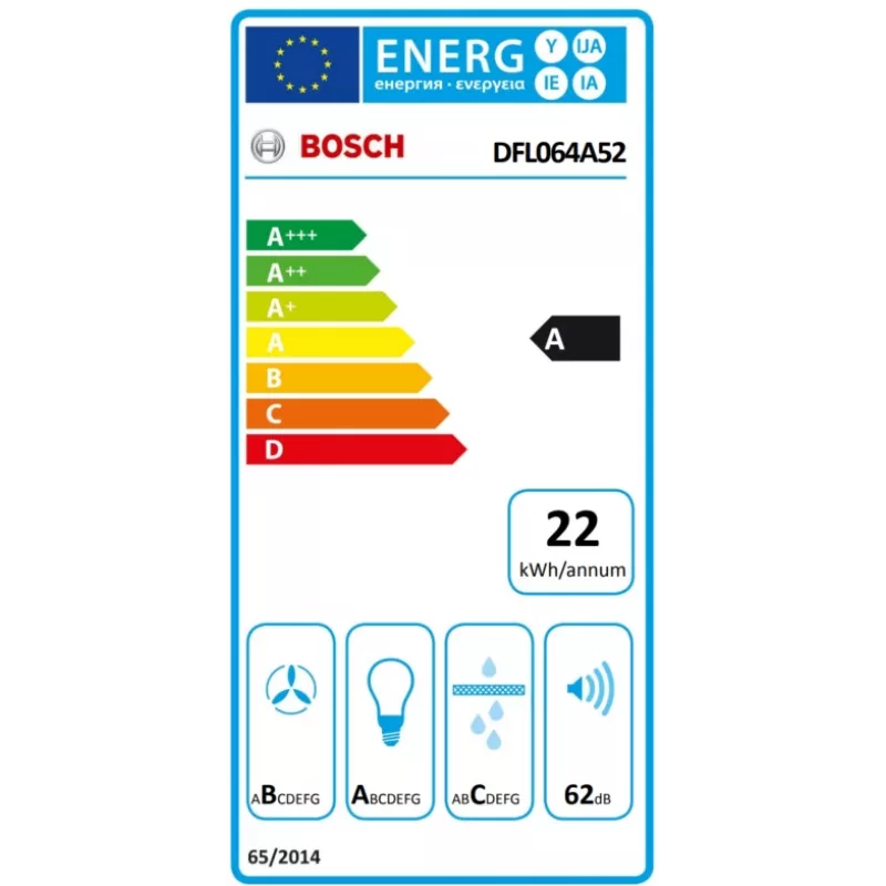 Cappa aspirante Bosch Serie 4 DFL064A52 semiintegrata (estraibile) acciaio inox 271 m³/h