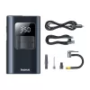 Baseus PrimeTrip VA1 compressore portatile per pneumatici, 75 W, 2 in 1 con torcia e power bank da 6000 mAh, nero