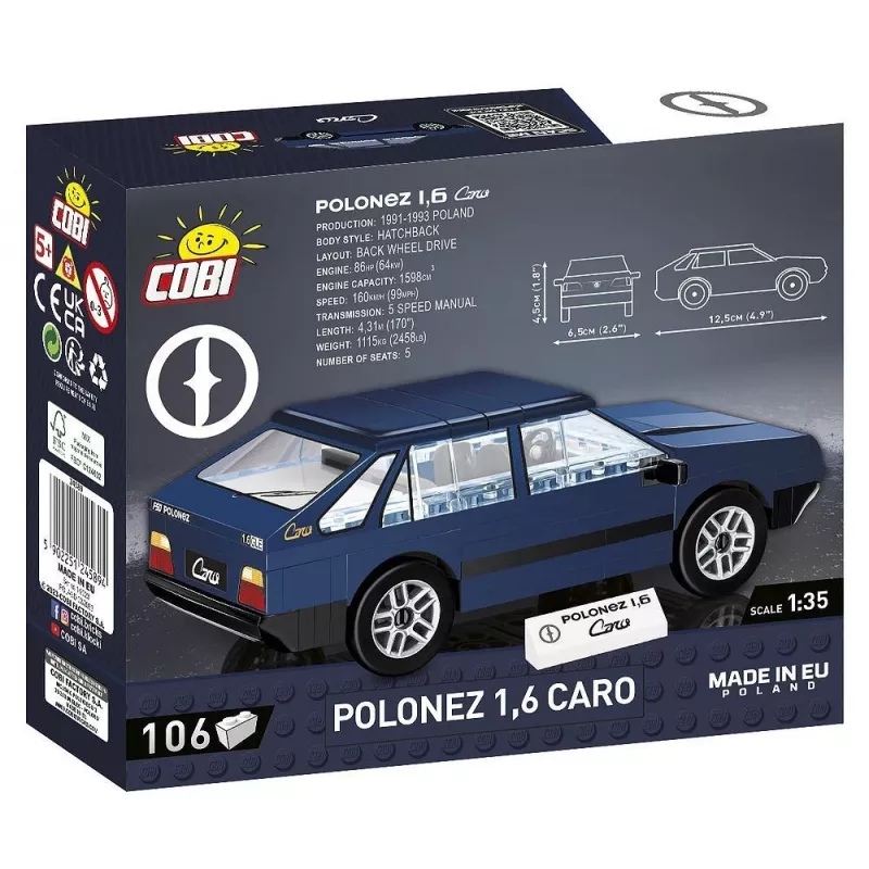 Kit di montaggio Cobi Polonez 1,6 Caro – scala/modello non specificati, costruzione in plastica, MPN 24589