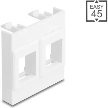 Cornice modulare per placca a muro DELOCK Easy 45, 2x supporti Keystone, 45×45 mm