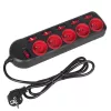 Prolunga elettrica MACLEAN MCE204 cavo 1,5 m, 5 prese AC, interno, nero/rosso