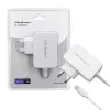 Qoltec 51039 alimentatore 65 W USB-C PD, 5–20,3 V, 2–3,25 A, cavo USB-C integrato, bianco