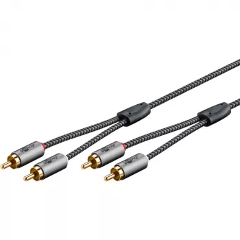 Goobay 65295. Connessione 1: 2 x RCA, connettore 1 sesso: maschio, connessione 2: 2 x RCA, connettore 2 sesso: maschio, materiale del cavo: